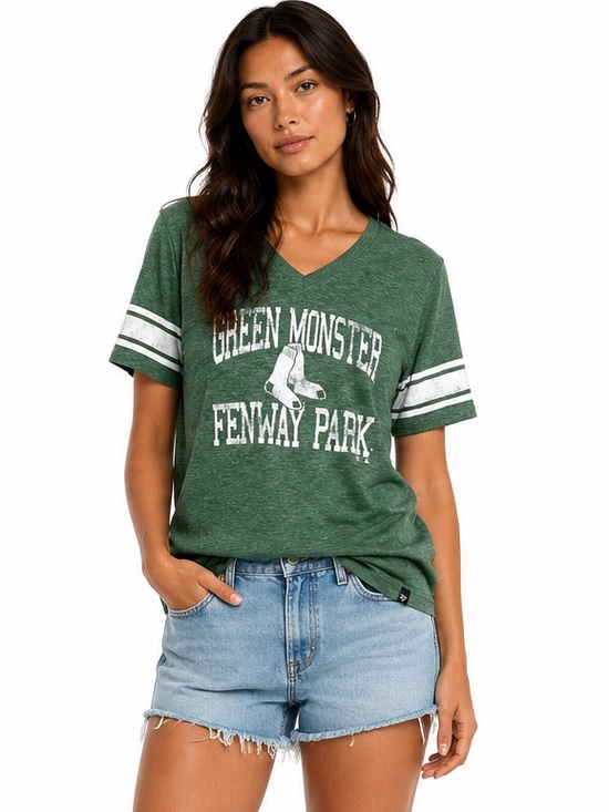 47 Tops - ‘47 Boston Red Sox Green Monster Fenway Park V-Neck Tee Women’s Large